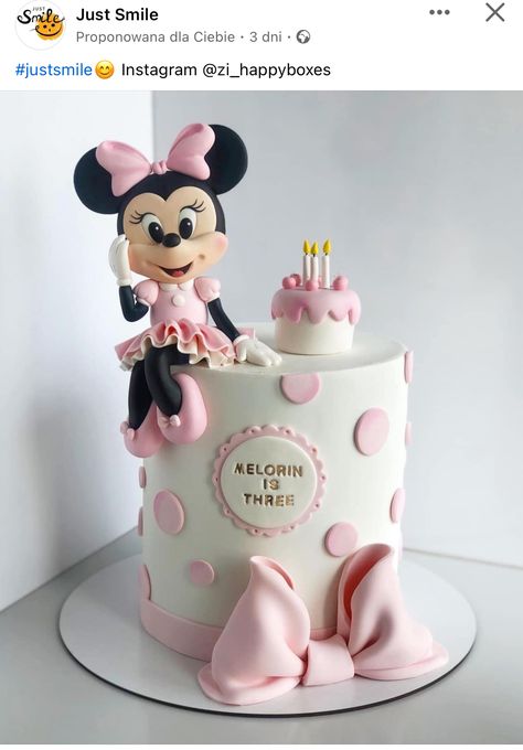 Minnie Bday Cake, Tort Minnie Mouse, Minnie Mouse Pasta, Birthday Cake Minnie Mouse, Pink Minnie Mouse Cake, Baby Minnie Mouse Cake, Birthday Cake Mickey Mouse, Mickey Birthday Cakes, Minnie Mouse Birthday Cake