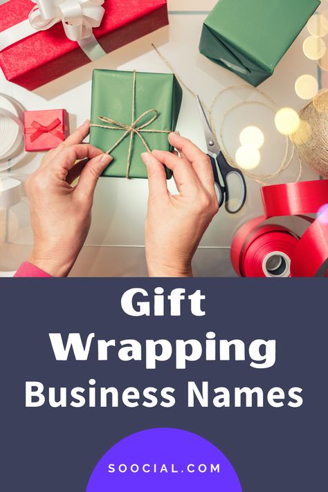 Gift Wrapping Business Names, Gift Wrapping Price List, Business Name Ideas Unique, Buisness Name Ideas, Gift Wrapping Business, Name Ideas Unique, New Business Names, Shop Name Ideas, Business Name Ideas