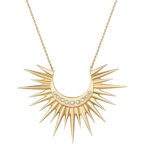 Celine Daoust Diamond King Sun And Beam Necklace (250.800 RUB) ❤ liked on Polyvore featuring jewelry, necklaces, gold, adjustable necklace, handcrafted jewelry, diamond jewelry, long diamond necklace and long necklace Long Layered Necklaces, Long Diamond Necklace, Fashion Jewelry Necklaces Gold, Sapphire Diamond Pendant, Celine Daoust, Sparkly Necklace, Handmade Silver Jewellery, Golden Necklace, Necklaces Gold