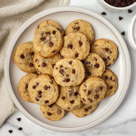 These Mini Chocolate Chip Cookies are the perfect bite-sized treat. They’re chewy, buttery and incredibly easy to make because they don’t require a stand mixer or any chill time! 🍪 Do you prefer regular cookies or mini sized ones? Comment "recipe" to get the recipe sent to you! #cookies #chocolatechiplesscookies #minicookies Mini Chocolate Chip Cookies, Chill Time, Mini Cookies, Stand Mixer, Mini Chocolate Chips, A Stand, Chip Cookies, Chocolate Chip Cookies, The Recipe