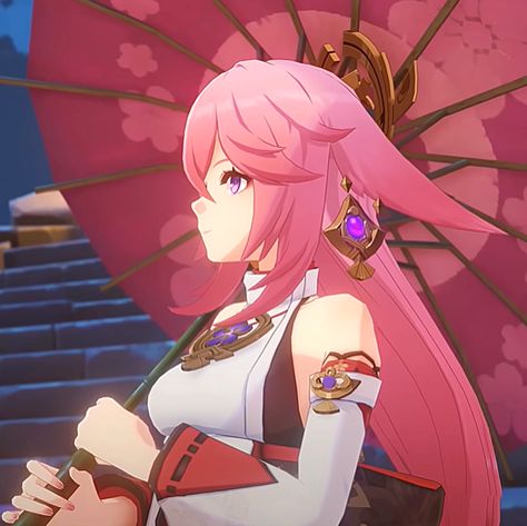 Yae Miko icon Yae Miko Gif, Yae Miko, Genshin Impact, Gif, Pink