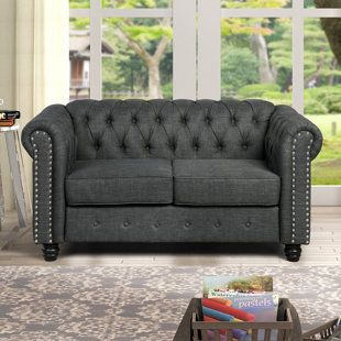 Side Sofa For Bedroom, Chesterfield Loveseat, Grey Loveseat, Kelly Clarkson Home, Love Chair, Couch Fabric, Living Room Sets Furniture, Kelly Clarkson, 2 Seater Sofa