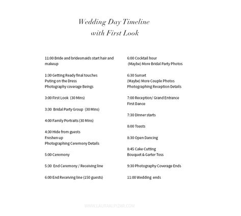 Wedding Day Timeline with First Look - Minneapolis Wedding Photographer Laura Alpizar Wedding Timeline Day Of With First Look, Wedding Day Timeline 5 Pm Ceremony, Wedding Day Timeline With First Look, Wedding Timeline With First Look, Wedding Timeline 5pm Ceremony, Wedding Timeline Day Of 5pm Ceremony, Reception Schedule, Wedding Day Looks, Timeline Example