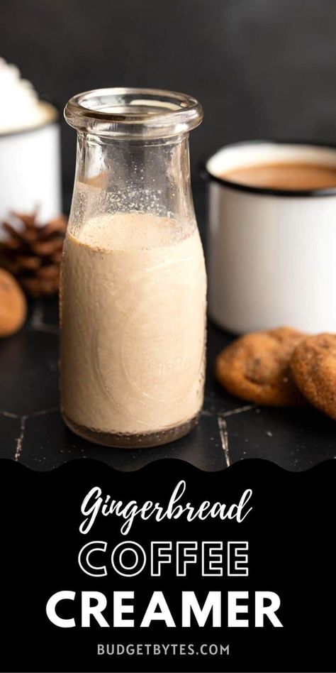 Coffee Creamers Homemade Healthy, Homemade Gingerbread Coffee Creamer, Gingerbread Creamer Recipe, Aip Coffee Creamer, Gingerbread Creamer, Gingerbread Coffee Creamer, Flavored Coffee Creamer Recipes, Creamer Homemade, Homemade Creamer