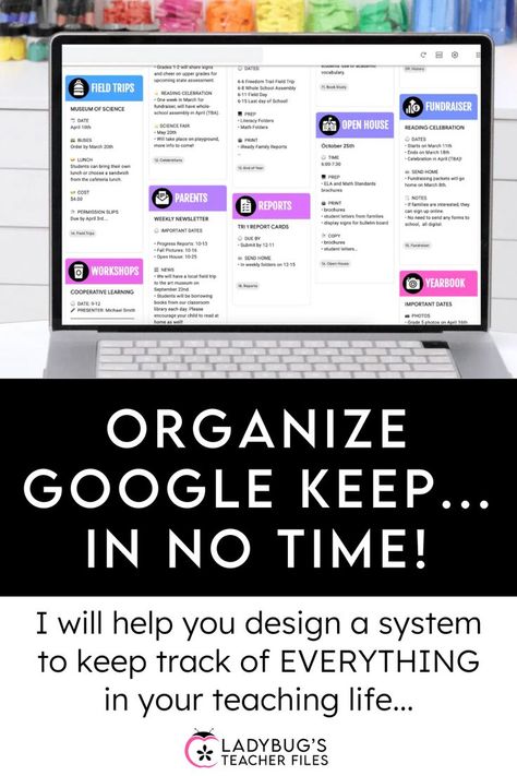 Looking to organize your Google Keep? We can go way beyond simple organization! I can help you design an entire management system that will "keep" track of everything in your teaching, every day! Head to this page to learn more about this unique interactive experience... Simple Organization, Classroom Organization Elementary, Google Keep, Interactive Experience, Teaching Technology, Personal Organization, Classroom Technology, Mind Over Matter, Teacher Organization