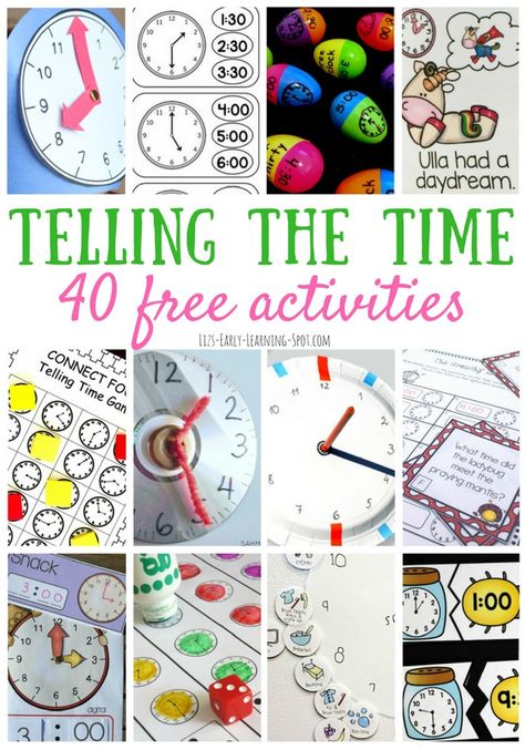 We need lots of different ways to teach telling the time to be effective. Find links to many free and effective time-based activities on this roundup post! Telling The Time Activities, Time Games For Kids, Telling Time Games, Telling Time Activities, Free Time Activities, Teaching Time, Math Time, Grande Section, Learning Time