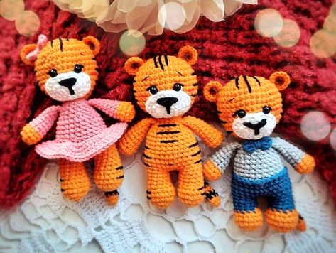 Little Tiger Amigurumi Free Pattern - Always Free Amigurumi Snoopy The Dog, Crochet Lion, Crochet Geek, Crochet Panda, Amigurumi Bunny, Bunny Crochet, Tiger Pattern, Crochet Teddy Bear, Crochet Unicorn