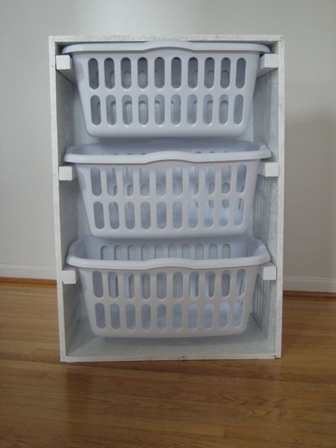 Laundry Basket Organizer for closet or bathroom? then make the same kind for the laundry room! Basket Dresser, Laundry Basket Dresser, Free Furniture Plans, Diy Laundry Basket, Laundry Basket Organization, Laundry Sorter, Basket Organizer, Diy Laundry, Laundry Room Storage