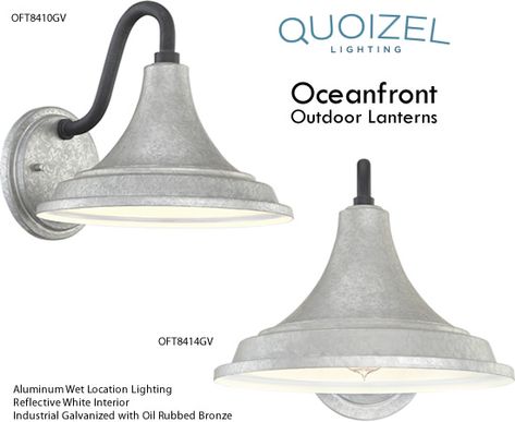 Quoizel Oceanfront Outdoor Lanterns - Beach House, Nautical and Coastal Style Outdoor Lighting - Deep Discount Lighting Nautical Outdoor Lighting, Nautical Lanterns, Beach House Lighting, Coastal Exterior, Front Porch Lighting, Coastal Lighting, Sink Lights, Nautical Lighting, Sea Gull Lighting