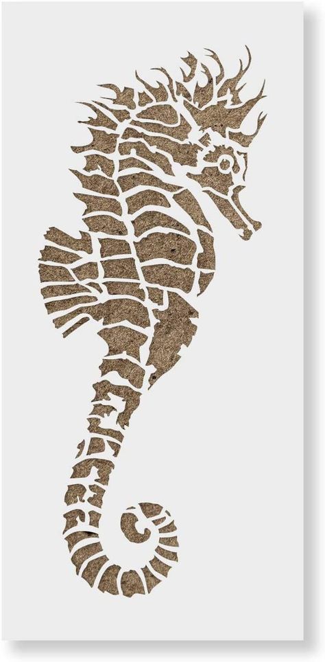 Sea Stencils Templates, Printable Seahorse Template, Beach Stencils Printables Free, Animal Stencils Printables Free, Large Stencils Templates, Seahorse Stencil, Seahorse Template, Shell Stencil, Pvc Lamps