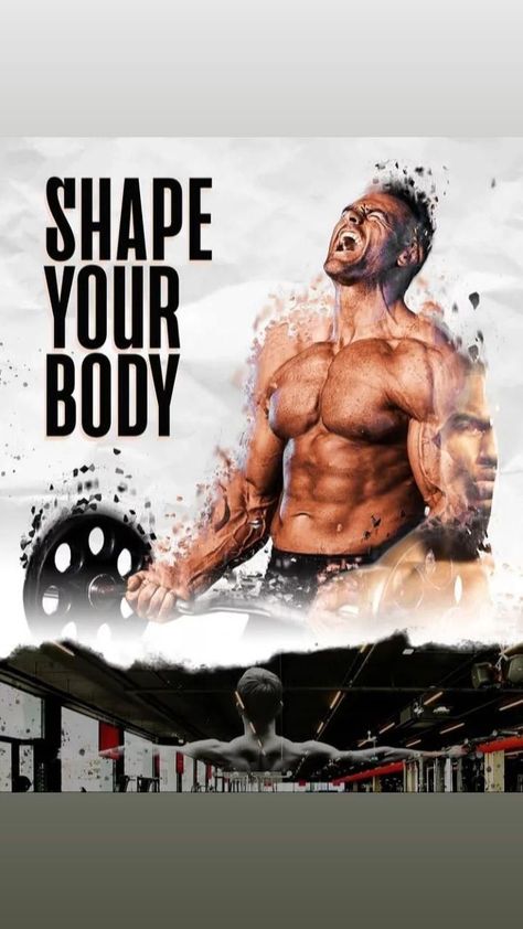 Fitness Poster Design Ideas, Gym Poster Background, Gym Poster Design, Gym Graphics, Fitness Journey Quotes, Gym Artwork, Gym Template, Training With Weights, Gym Advertising