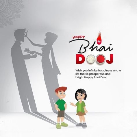 Happy Bhai Dooj Creative, Bhai Dooj Creative Poster, Bhai Dooj Creative Ads, Bhai Dooj Post, Bhai Dooj Creative, Happy Bhai Dooj Wishes, Bhai Dooj Wishes, Diwali Story, Rakhi Greetings