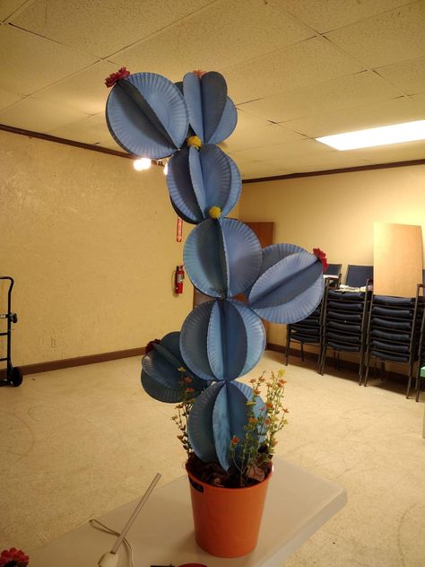 Western Vbs Crafts For Kids, South America Party Decorations, Monumental Vbs 2022 Decorations, Desert Vbs Decorations, Paper Plate Cactus, Cactus Prop, Desert Classroom, Western Vbs, Monumental Vbs