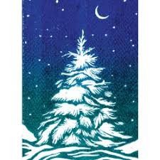 Starry Night Christmas, Linocut Printmaking, Night Christmas, Natural Toys, Holiday Postcards, Winter Trees, Holiday Art, Christmas Advent, Toy Craft