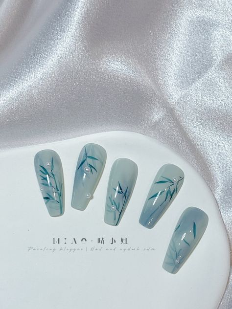 China Nails, Art Deco Nails, Asian Nails, Vintage Nails, Anime Nails, Casual Nails, Pretty Gel Nails, Cute Gel Nails, Bling Acrylic Nails