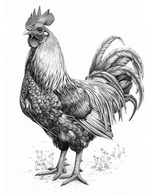 Page 2 | Vintage Chicken Images - Free Download on Freepik Printable Chicken Pictures, Chicken Outline Printable, Vintage Chicken Art, Chicken Outline, Rooster Drawing, Chicken Coloring Pages, Chicken Vector, Chicken Coloring, Chicken Drawing