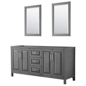 Wyndham Collection Daria Dark Gray 71.0 Transitional Bathroom Vanity Beautiful Vanities, Dark Gray Bathroom, Bathroom Vanities Without Tops, Free Standing Vanity, Soft Close Drawer Slides, Grey Bathroom Vanity, Bathroom Vanity Base, Double Vanity Bathroom, Double Bathroom