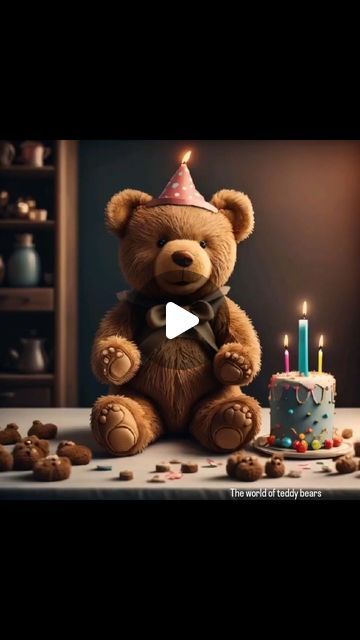 Teddy Bear Video, Birthday Celebration Video, Happy Teddy Bear Day, Late Birthday Wishes, Animated Christmas Pictures, Happy Birthday Bear, Teddy Bear Patterns Free, Bear Patterns Free, Bear Patterns