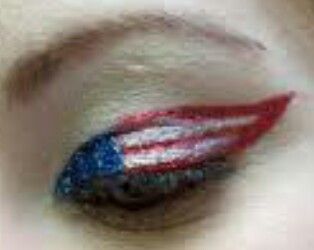 I might even do this on he 4th of july!!  The american flag eye shadow is amazing. The American Flag, Eye Shadow, Face Paint, American Flag, 4th Of July, Makeup Artist, Flag, Hairstyles, Hair Styles