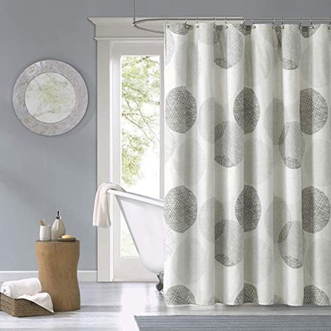 Madison Park MPE70-038 Essentials Knowles Shower Curtain 72x72 Grey,72x72: Amazon.ca: Home & Kitchen Popular Bathroom Colors, Gray Shower Curtains, Scandinavian Bathroom, Modern Shower Curtains, White Shower Curtain, Fabric Shower Curtain, White Shower, Grey Curtains, Modern Shower