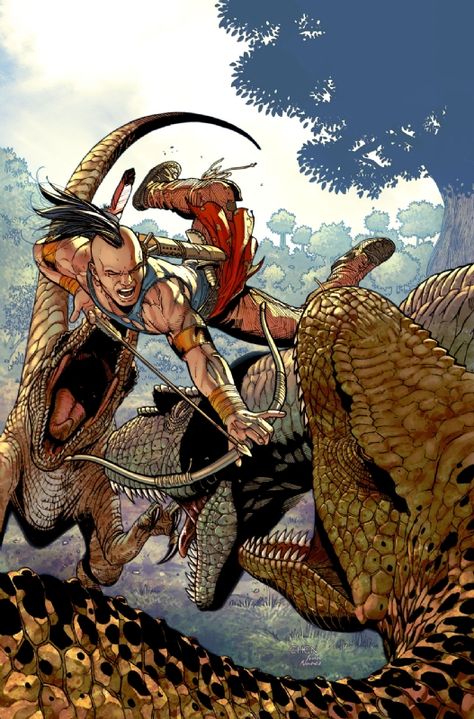 Turok Art, If The Dinosaurs Come Back Art, Turok Dinosaur Hunter, Dinosaur Comics, Turok Dinosaur Hunter Art, Dinosaur Hunter, Sean Phillips Art Comic Books, Jurassic Park Novel Art, Valiant Comics