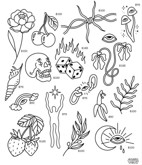 Sticker Sleeve Tattoo Filler, Small Filler Tattoo Ideas, Unique Flash Tattoo, Tattoo Fillers, Earrings 2024, Minimalist Tattoo Ideas, American Traditional Tattoo Ideas, Hippie Tattoo, Traditional Tattoo Ideas