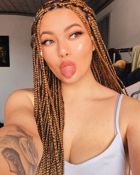 Tattoo Tattoos Badass Asian Box Braids Thai Braids For Asian Women, Braids For Asian Hair, Braids Asian Hair, Asian Box Braids, Asian Braids, 360 Hair, Box Braid Hair, Birthday Style, Cute Box Braids