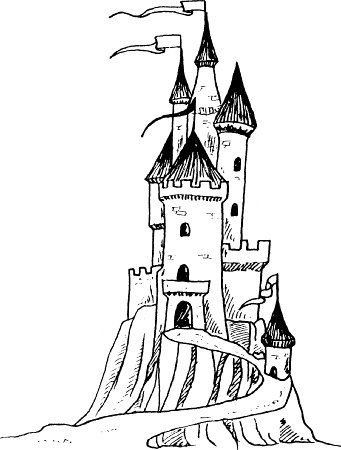 Castle Drawing Easy, Castle Sketch, Castle Cartoon, Castle Tattoo, Castle Drawing, Castle Painting, Fairy Castle, Drawing Competition, Cool Pencil Drawings