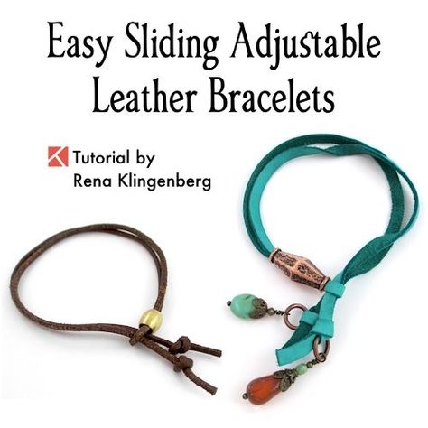 Leather Bracelet Tutorial, Leather Inspiration, Diy Leather Bracelet, Leather Jewelry Diy, Journal Making, Diy Jewelry Tutorials, Cord Jewelry, Jewelry Knots, Easy Diy Jewelry