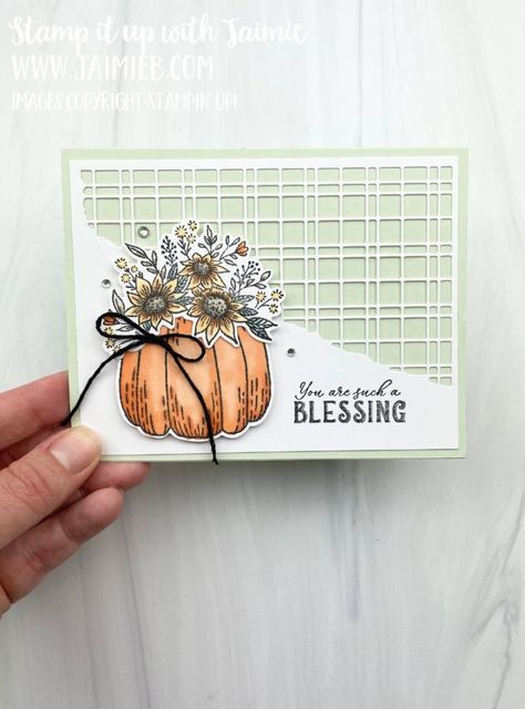 Stampin' Up! Hello Harvest Blessing Card Fall Cards Handmade, Thanksgiving Cards Handmade, Harvest Blessings, Sunflower Cards, Hello Cards, Stamping Up Cards, Thanksgiving Cards, Card Making Inspiration, Christmas Minis