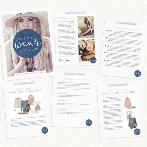 What to wear guide: client wardrobe tips for photo shoots Pages Template, Senior Picture Outfits, Wardrobe Tips, Contract Template, Color Profile, Photographic Studio, Photography Magazine, Photoshop Template, Magazine Template