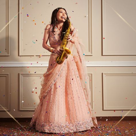 Strela Luwang is swaying away all hearts with our favourite Peach Pink Net Floral Lehenga. It’s subtle yet speaks a thousand words for her beauty. Spring Pink Semi-stitched Lehenga, Pastel Peach Lehenga, Semi-stitched Peach Lehenga With Sheer Dupatta, Luxury Peach Semi-stitched Lehenga, Peach Floral Lehenga, Floral Lehenga, Peach Pink, Lehenga, Floral