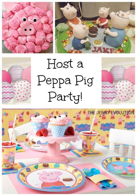 Peppa Pig Birthday Party Ideas! Peppa Pig Party Ideas, Pig Party Ideas, Pig Birthday Decorations, Peppa Pig Birthday Party Ideas, Pig Birthday Party Ideas, Peppa Pig Birthday Decorations, Greta Gris, Rodjendanske Torte, Pig Cookies