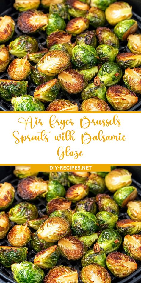 Elevate your Brussels sprouts with a balsamic glaze! These air fryer Brussels sprouts are crispy, tangy, and so easy to make. Air Fry Brussel Sprouts Balsamic, Air Fried Brussel Sprouts Balsamic, Air Fryer Sprouts, Frozen Brussel Sprout Recipes Air Fryer, Brussels Sprouts Instant Pot, Brussel Sprout Air Fryer Recipes, Airfryer Brussel Sprout Recipes, Balsamic Brussel Sprouts Air Fryer, Air Fryer Brussel Sprouts Balsamic