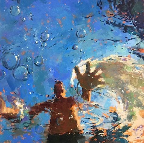 Art_Seeking on Instagram: “Incredible artwork by @michelemoz . . . . . #faces #painting #oilpainting #surrealart #artwork #flaming_abstracts #art_seeking #juxtapoz…” Reflection Painting, Underwater Art, Water Reflections, A Level Art, Ap Art, Global Art, Wood Panel, Art Portfolio, Surreal Art