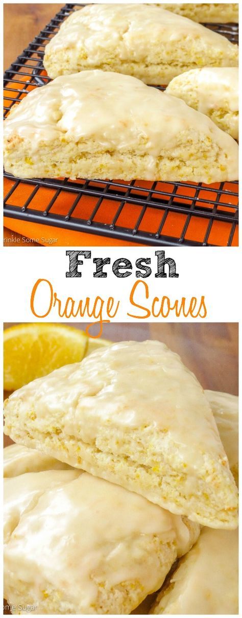 Coffee Scones, Brunch Treats, Scones Breakfast, Orange Scones Recipe, English Scones, Orange Scones, Christmas Bread, Orange Glaze, Slow Cooker Desserts