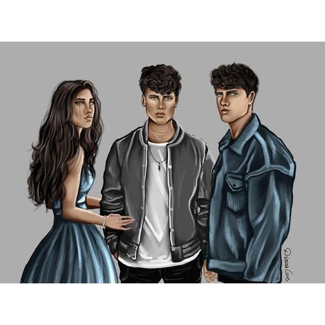 DG DesignXArt Studio on Instagram: "The triplets Daemon, Dawson and Dee Black from the Lux series by @jennifer_l_armentrout. My illustration shows how I always imagined the siblings. How do you imagine them ? #luxseries👽 #obsidian #luxseries #jenniferlarmentrout" Obsidian Jennifer Armentrout, Lux Series Fan Art, The Lux Series, Daemon Black, The Triplets, Lux Series, Jennifer L Armentrout, The Girl Who, Book Series