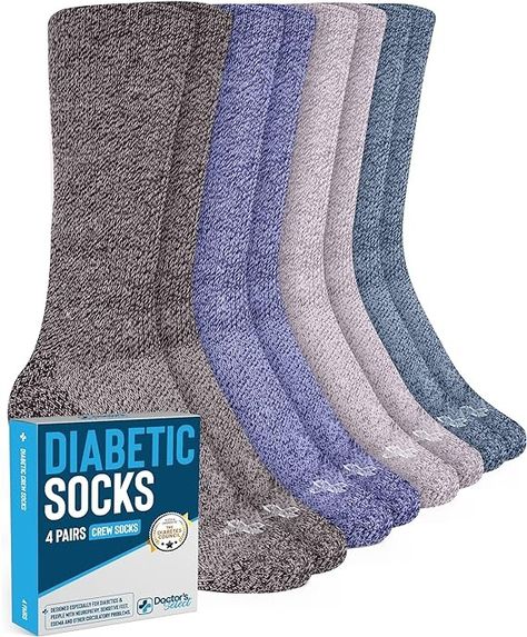 Amazon.com: Doctor's Select Diabetic Socks for Women and Men - 4 Pairs Non Binding Socks | Diabetic Socks Women | Womens Diabetic Socks : Health & Household Doctor Office, Socks For Women, Socks Women, Binding, The Selection, Socks, For Women, Health, Clothes