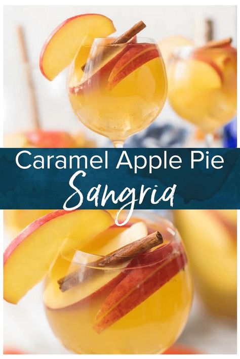 Apple Pie Sangria, Apple Sangria Recipes, Apple Cider Caramel, Popular Drink Recipes, Thanksgiving Sangria, Apple Cider Sangria Recipe, Fall Sangria Recipes, Caramel Apple Sangria, Easy Sangria Recipes