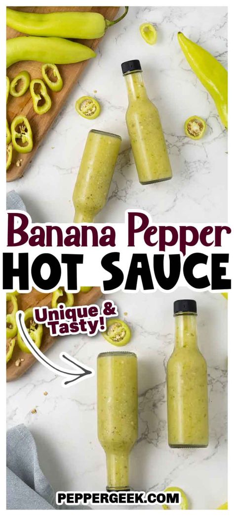 Banana Pepper Hot Sauce, Recipes With Banana Peppers, Sweet Banana Peppers, Hot Banana Peppers, Hot Pepper Recipes, Sweet Pepper Recipes, Pickled Banana Peppers, Homemade Hot Sauce, Pepper Recipes