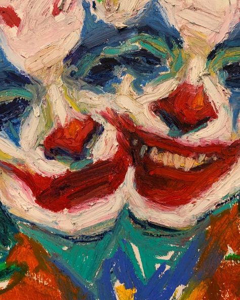 Funky Art Painting Inspiration, Painting People Acrylic, Clown Face Drawing, Reference Images For Artists, Obsession Art, Creepy Paintings, ポップアート ポスター, Seni Pastel, Siluete Umane