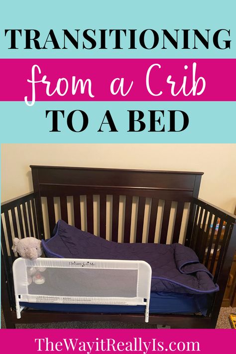 Are you wondering how to transition your child from a crib to a bed? Here is how we do it and it worked REALLY well! Diy Toddler Bed, Crib To Toddler Bed, Furniture Anchors, Bed Rails For Toddlers, Crib Rail, Toddler Beds, 3 Boys, Bed Back, Bed Rails