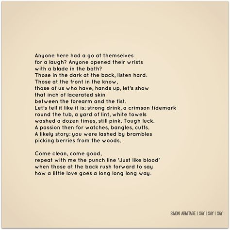 I Say I Say I Say by Simon Armitage Simon Armitage, National Poetry Day, Poetry Day, Strong Drinks, Collection Of Poems, Literature Quotes, I Said, Poets, Beautiful Words