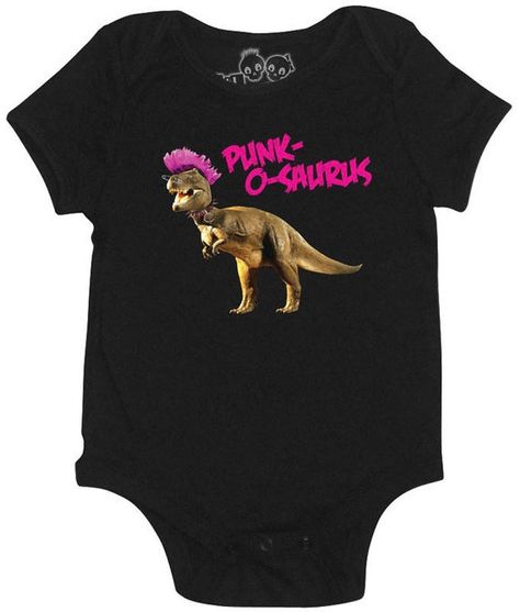 Punk-O-saurs Baby Bodysuit (Boys and Girls) Cool Onesies, Punk Clothes, Pirate Baby, Cute T Rex, Waiting For Baby, Girl Punk, Dana Point, Clothing Cute, Girls 16