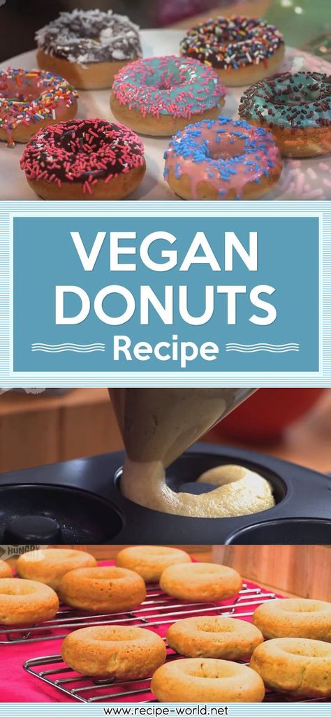 Vegan Donuts Recipe, Vegan Donut Recipe, Joshua Weissman, Healthy Vegan Dessert, Resep Vegan, Vegan Doughnuts, Yeast Donuts, Viral Recipes, Baked Cake