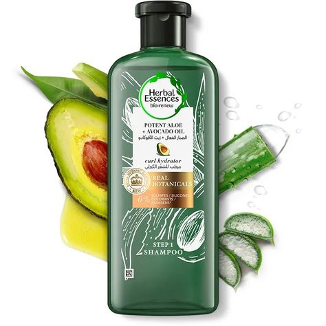 Potent Aloe & Avocado Oil Shampoo | Herbal Essences Arabia Green Tea Shampoo, Avocado Shampoo, Herbal Essence Shampoo, Herbal Essence, Earthy Fragrance, Hair Care Brands, Herbal Essences, Plant Science, Aloe Leaf