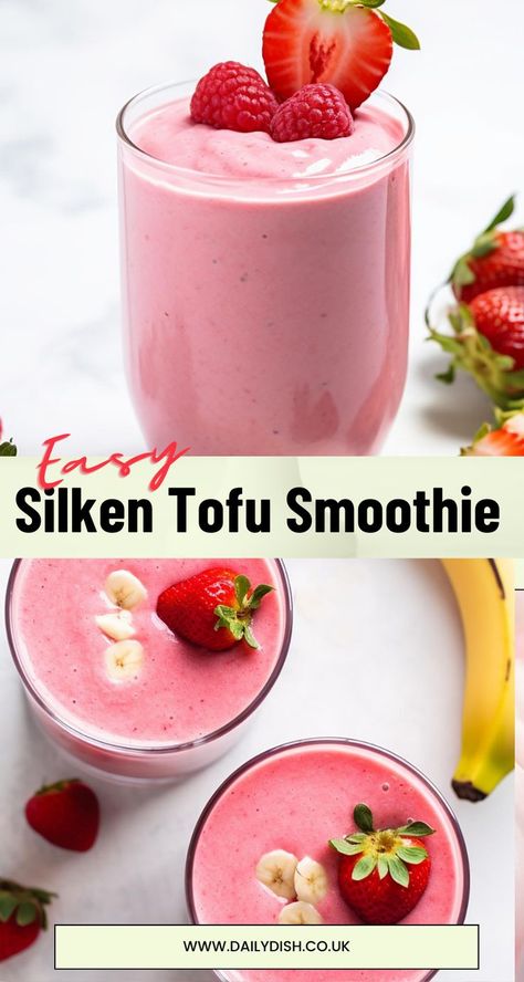 silken tofu smoothie Tofu Smoothie Recipes Silken, Silken Tofu Smoothie Recipes, Tofu Smoothie Recipes, Silken Tofu Smoothie, Quick Nutritious Breakfast, Tofu Smoothie, Tofu Dessert, Post Workout Snack, High Protein Snack