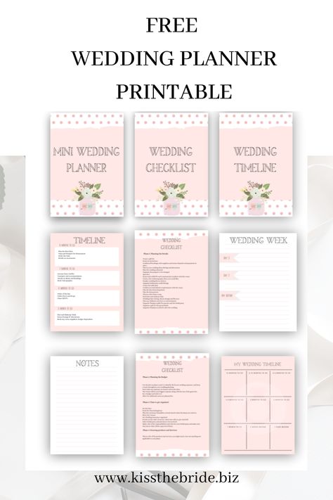 Brilliant free wedding planning printable. Create your own wedding planning binder with these download able wedding checklist printables. #weddingprintable #weddingplanner #weddingplannerprintable Free Kiss, Binder Printables Free, Wedding Checklist Timeline, Wedding Planning Printables, Diy Wedding Planner, Wedding Planner Checklist, Wedding Planning Binder, Free Wedding Planner, Kiss The Bride