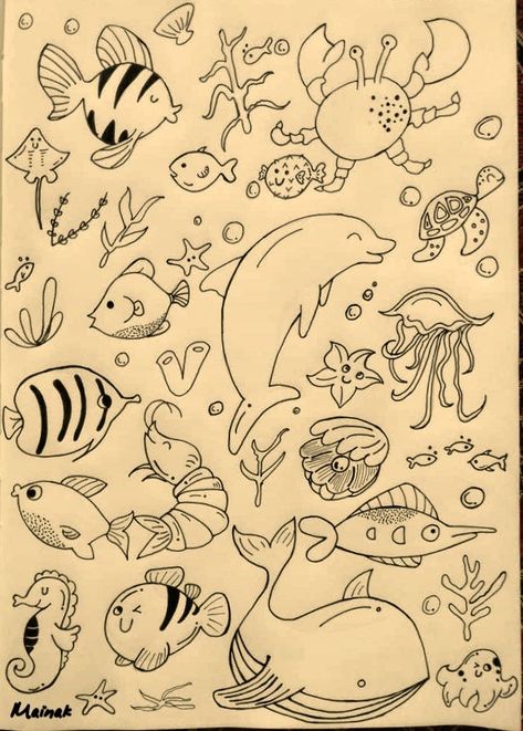 Doodle Sea Doodle Art, Marine Doodles, Clay Inspo, Dry Clay, Doodle Drawings, Air Dry Clay, Doodle Art, Air Dry, Bullet Journal