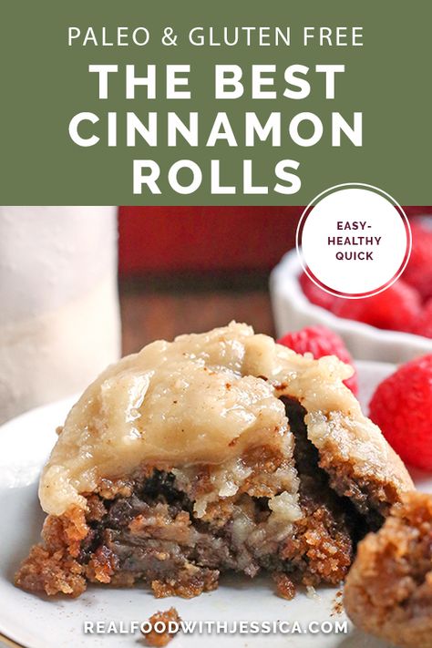 Best Paleo Cinnamon Rolls - Real Food with Jessica Paleo Cinnamon Rolls, Cinnamon Rolls Easy, Paleo Recipes Dessert, Paleo Baking, Paleo Sweets, Paleo Treats, Perfect Morning, Trending Recipes, Paleo Breakfast